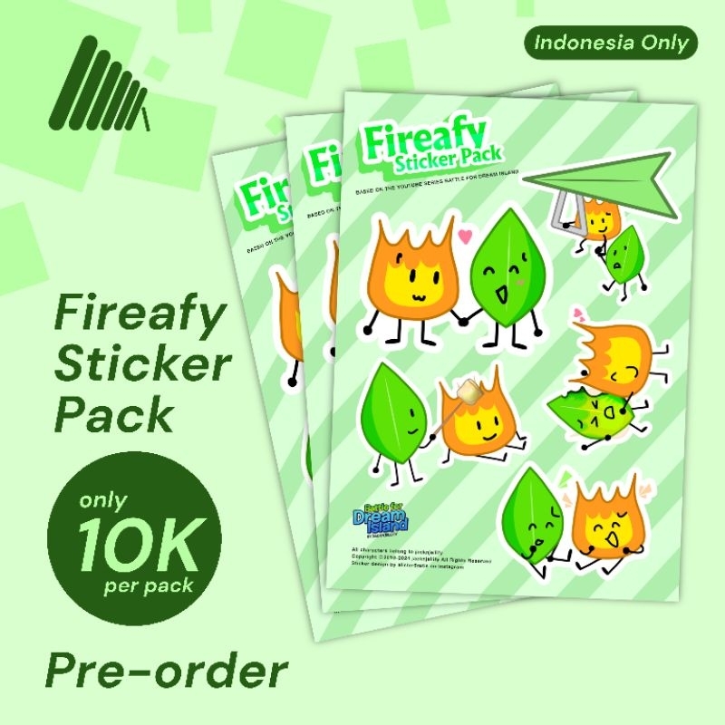 

[PRE-ORDER] Fireafy Sticker Pack • Firey x Leafy • Battle For Dream Island Decoration Sticker