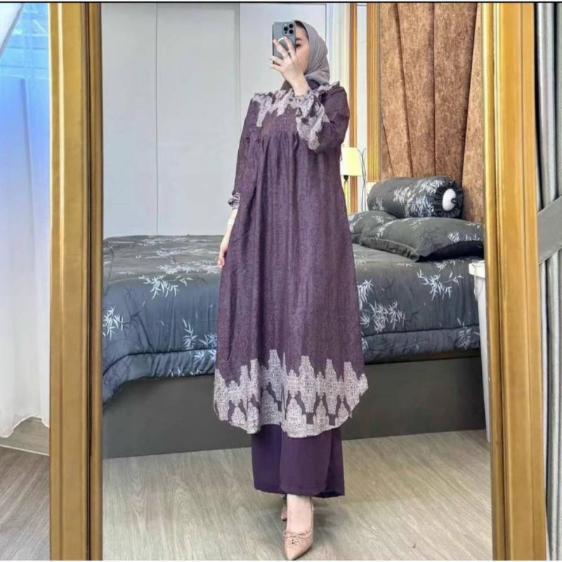 Setelan Tunik Wanita kekinian terbaru // Sultan set Tunik