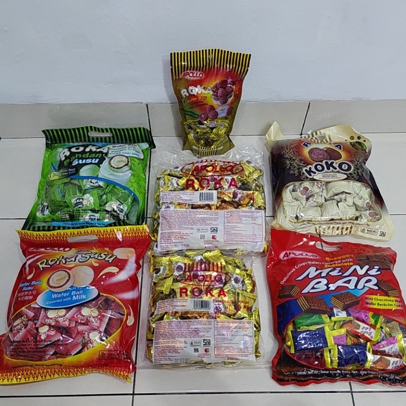 

apollo roka coklat isi 50pcs / 70pcs / roka koko / roka pandan / roka susu / mini bar