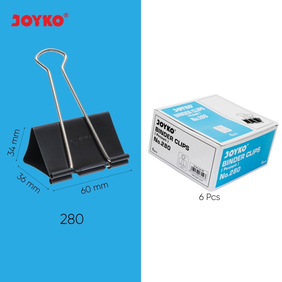 

Binder Clip Joyko No.280 / Penjepit Kertas