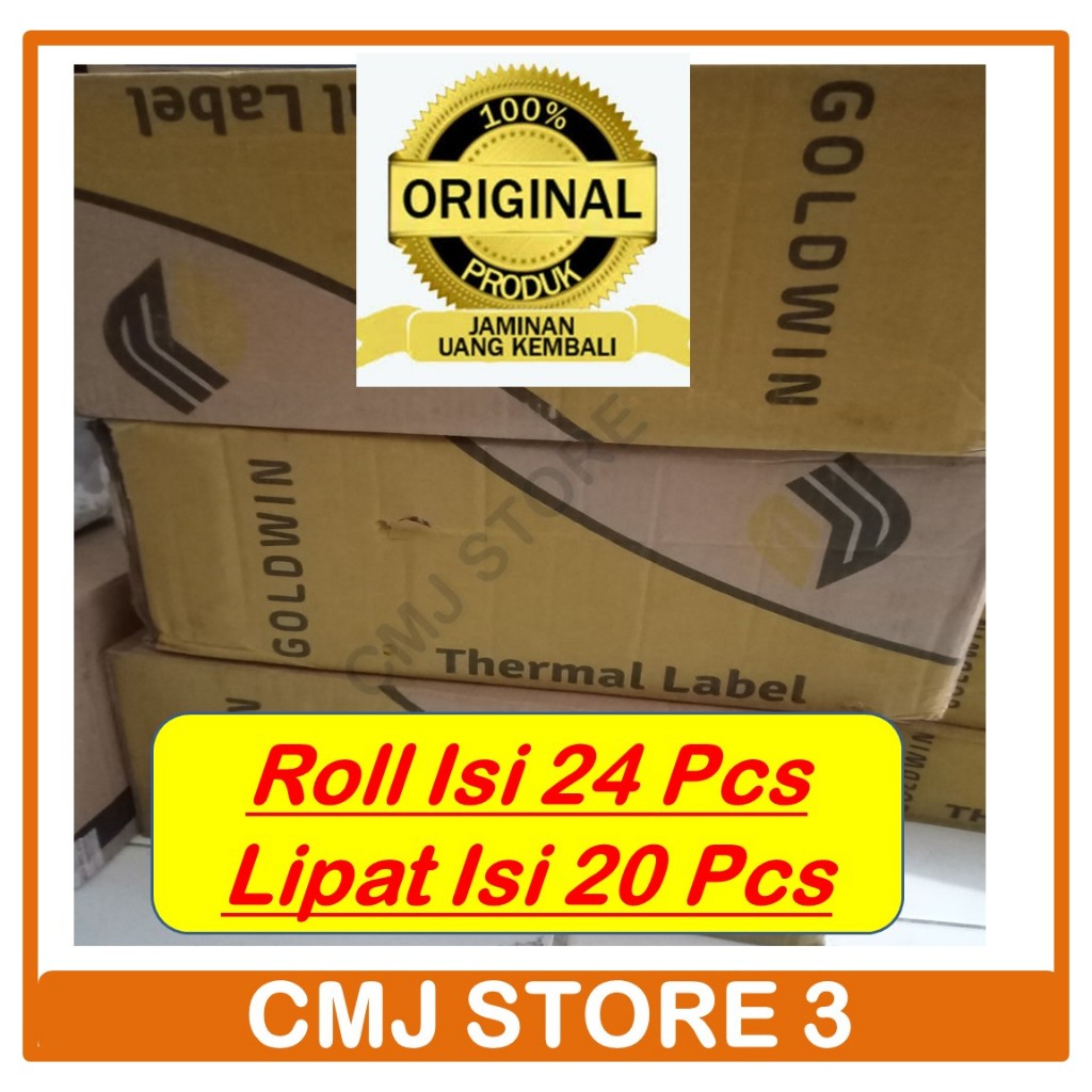 

1 Dus Isi 24 Roll Kertas Label Sticker Resi Thermal 100x150 Isi 500 Roll Lipat Winstar Asli Original