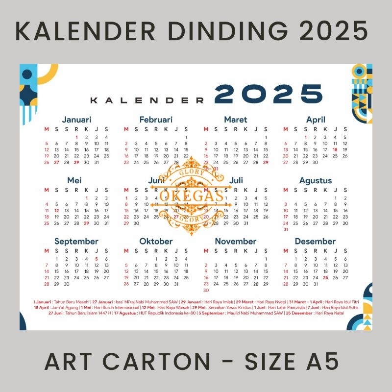 

KALENDER 2025 TERBARU UKURAN A5 - KALENDER DINDING - KALENDER MEJA - KALENDER POSTER - KALENDER PLANNER