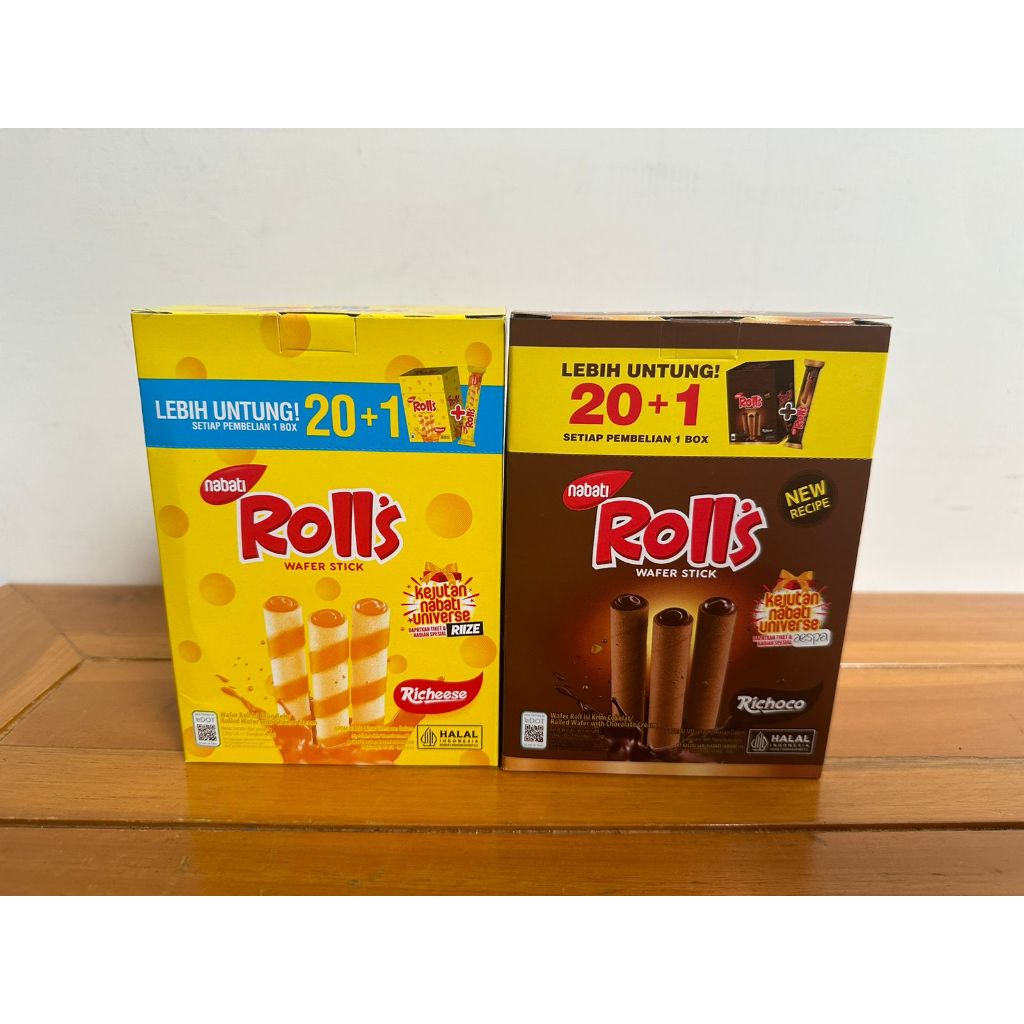 

RICHEESE NABATI ROLLS 20x6gr | PER BOX @20 PCS WAFER RICHOCO NABATI ROLLS