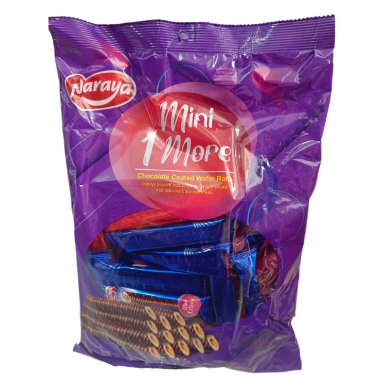 

Naraya mini 1 more chocolate coated wafer rolls300gr