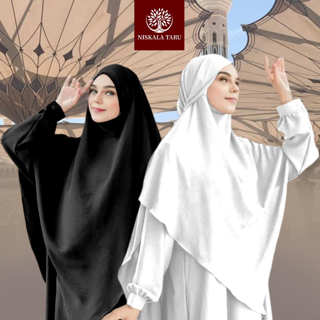 Gamis French Khimar Crinkle Airflow Premium Set Haji Umroh Cadar Syar’i