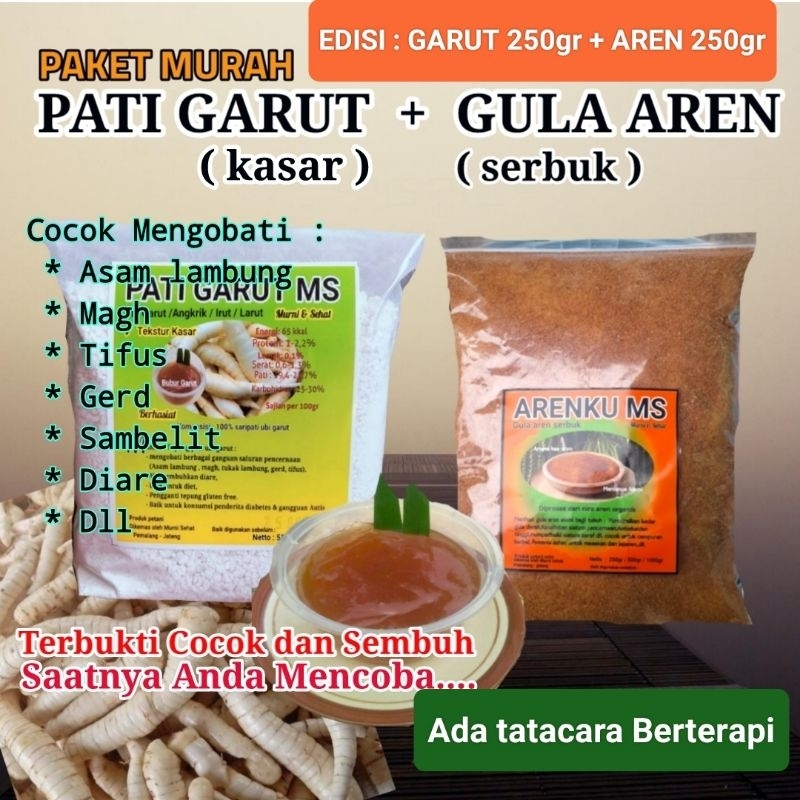

TEPUNG GARUT Kasar 250gr + AREN serbuk 250gr