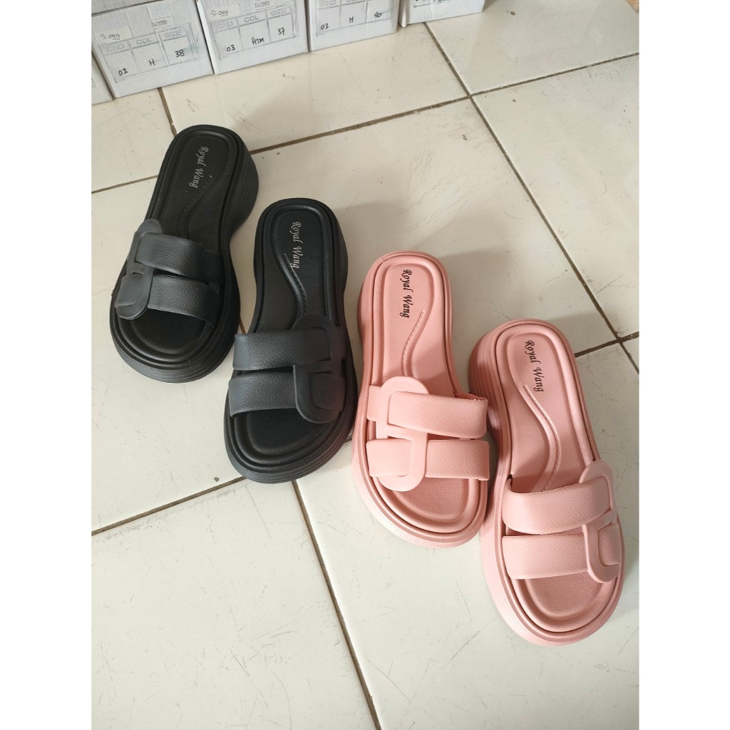S037- Sendal slop wanita dewasa sendal wedges perempuan sendal ibu ibu sebdal remaja sendal simple s