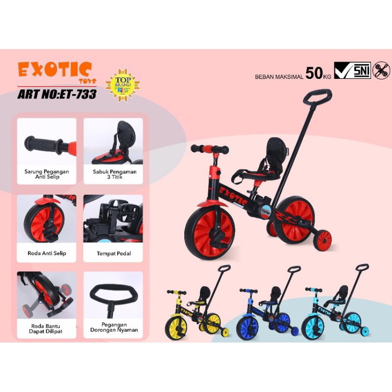 Sepeda Roda Empat Exotic ET 733 Sepeda Anak 5in1