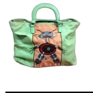 Hijau nylon handbag Prada preloved