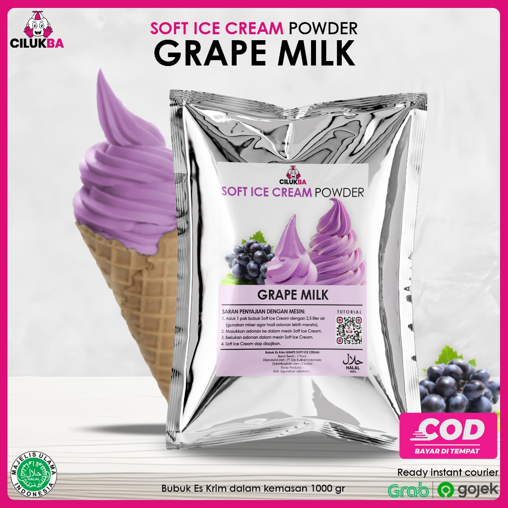 

Cilukba Bubuk Soft Ice Cream Grape Milk 1kg / Pembuatan Dengan Mesin