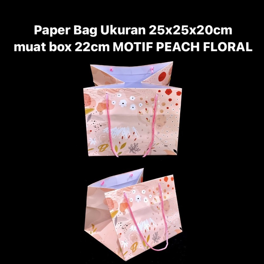 

( 3 pcs ) Paperbag Hampers Kado Souvenir Tas Jinjing 25x25x20 cm Muat Box 22 cm