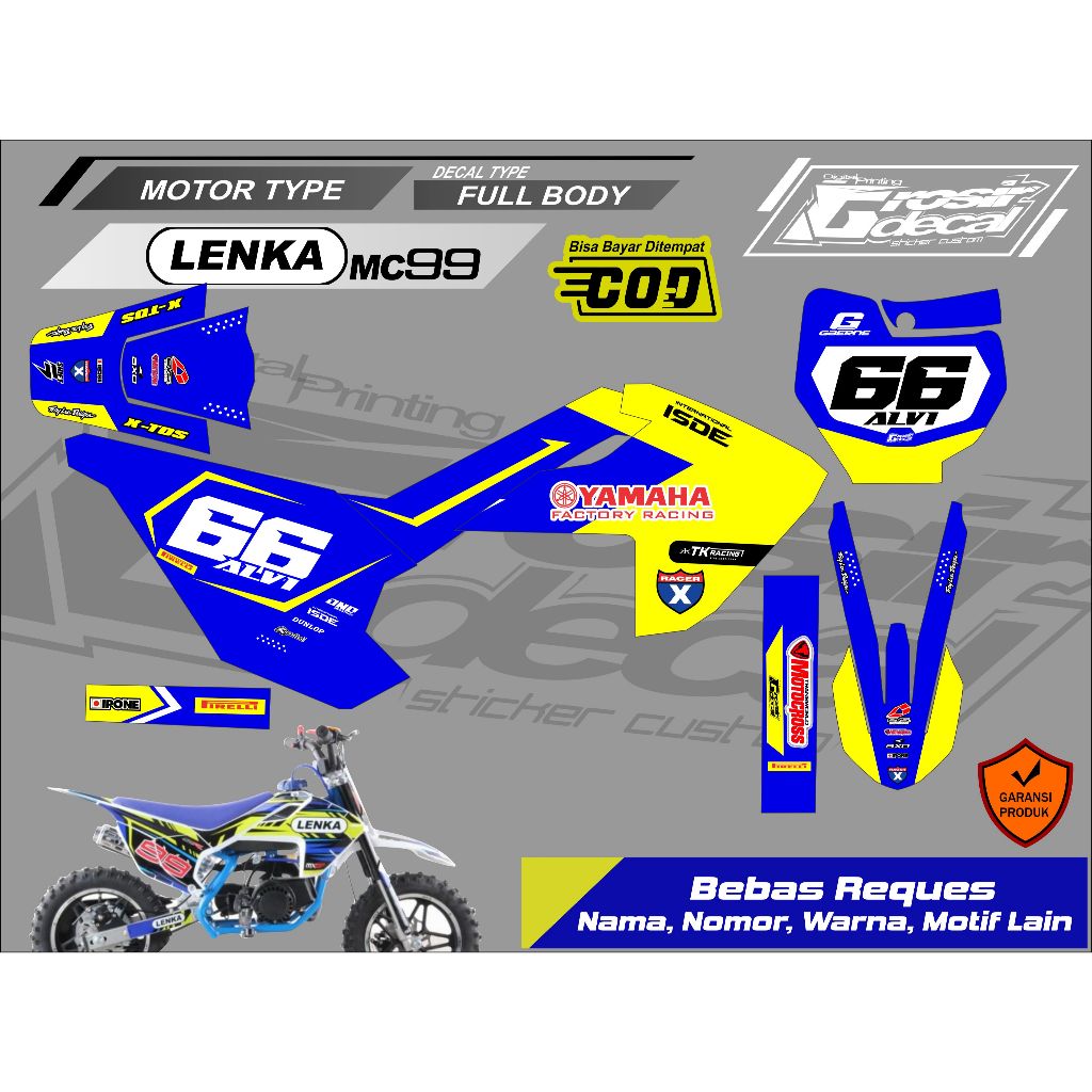 Sticker Striping Mini Trail Lenka 50cc MC99 / CX 50cc Full Body Free Custom