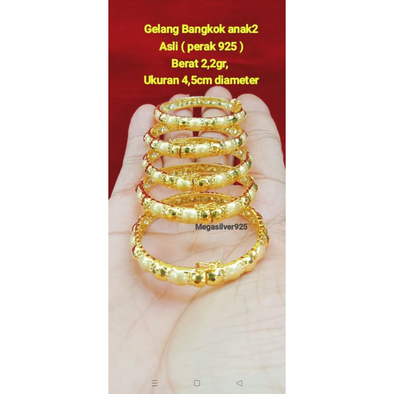 gelang Bangkok ukuran anak2 asli ( perak 925 )