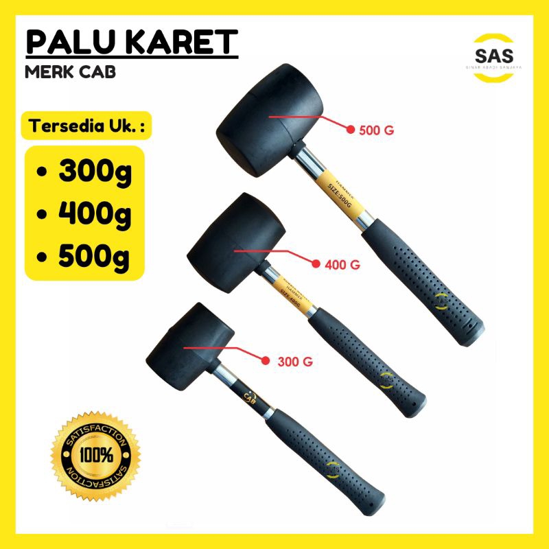 [SAS] Palu Karet / Palu Keramik / Palu Granit High Quality Gagang Besi Martil Rubber Hammer Handle