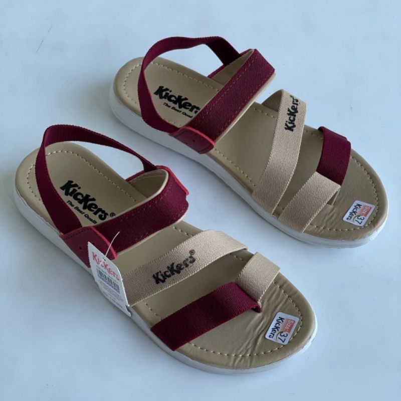 Sandal tali karet kickers/ sendal guning wanita/ sandal tali trandy