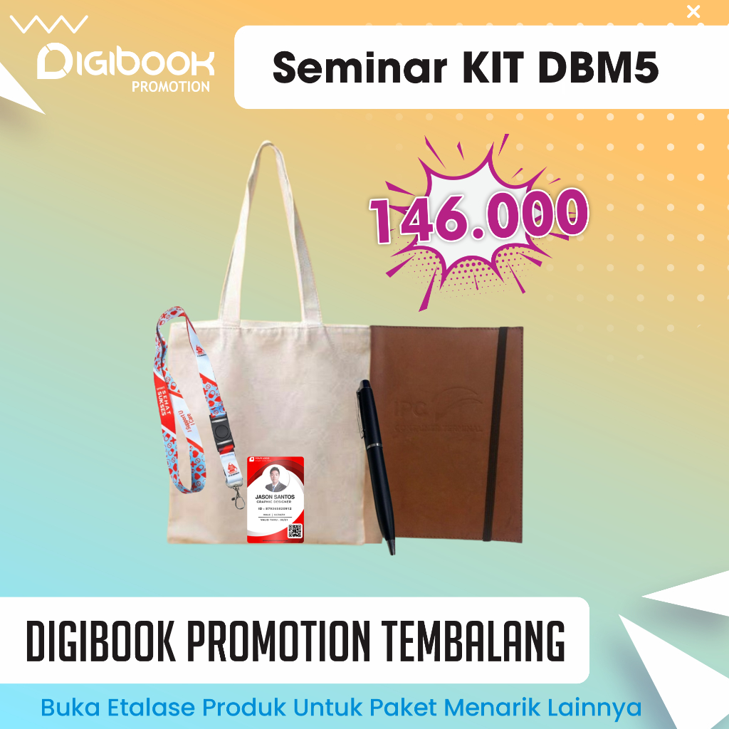 

Totebag Kanvas, Notebook Kulit Karet, Pulpen Besi, Idcard + Lanyard | Paket Seminar Kit Isi 4 | DBM 5