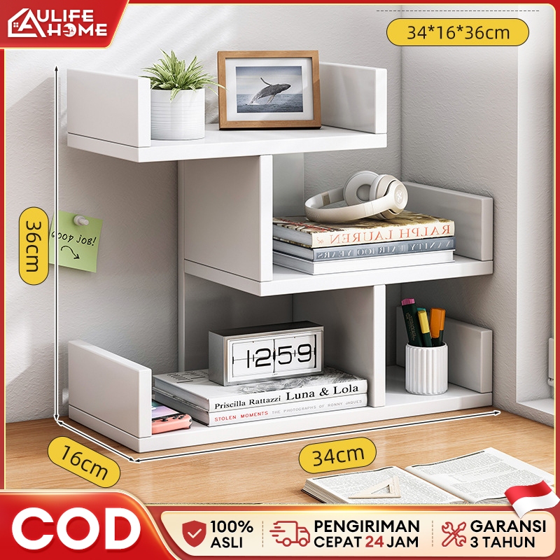 Rak Buku Kayu Meja Mini Rak Susun Serbaguna Rak Desktop Storage Rak Organizer Dengan Laci