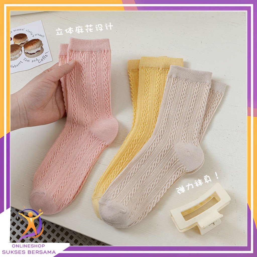 OSB Kaos Kaki 6997 Kaos Kaki Panjang Wanita Dewasa Embos Renda Kaos Kaki Wanita Korean Style