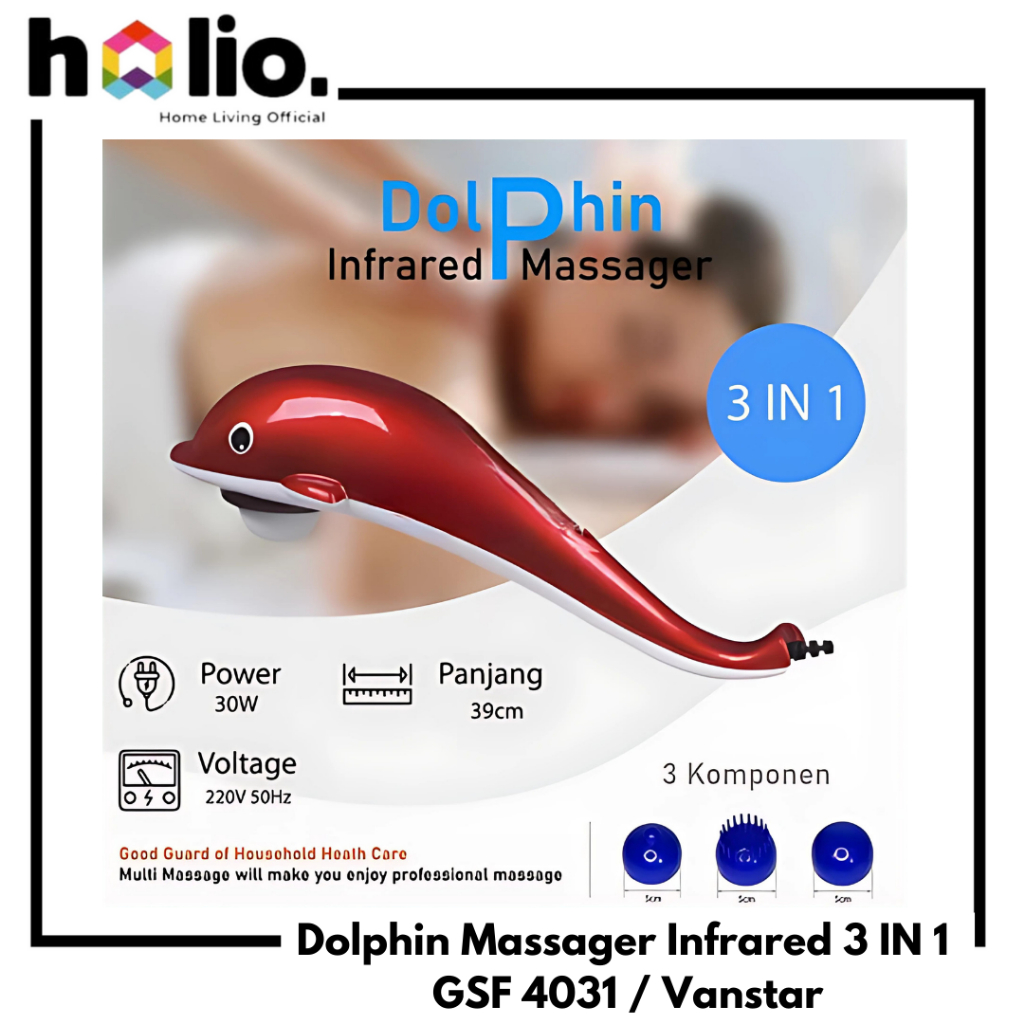 Holio Alat Pemijat Elektrik Pijat Dolphin Massager Infrared 3 IN 1 Listrik GSF 4031 / Vanstar