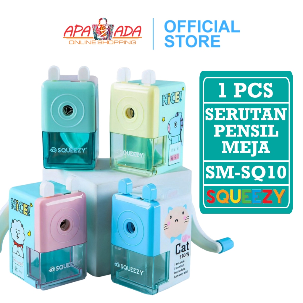 

Apazada - Serutan Pensil Meja Motif [1 Pcs] / Rautan Pengserut Putar / Rawutan Serut SM-SQ10