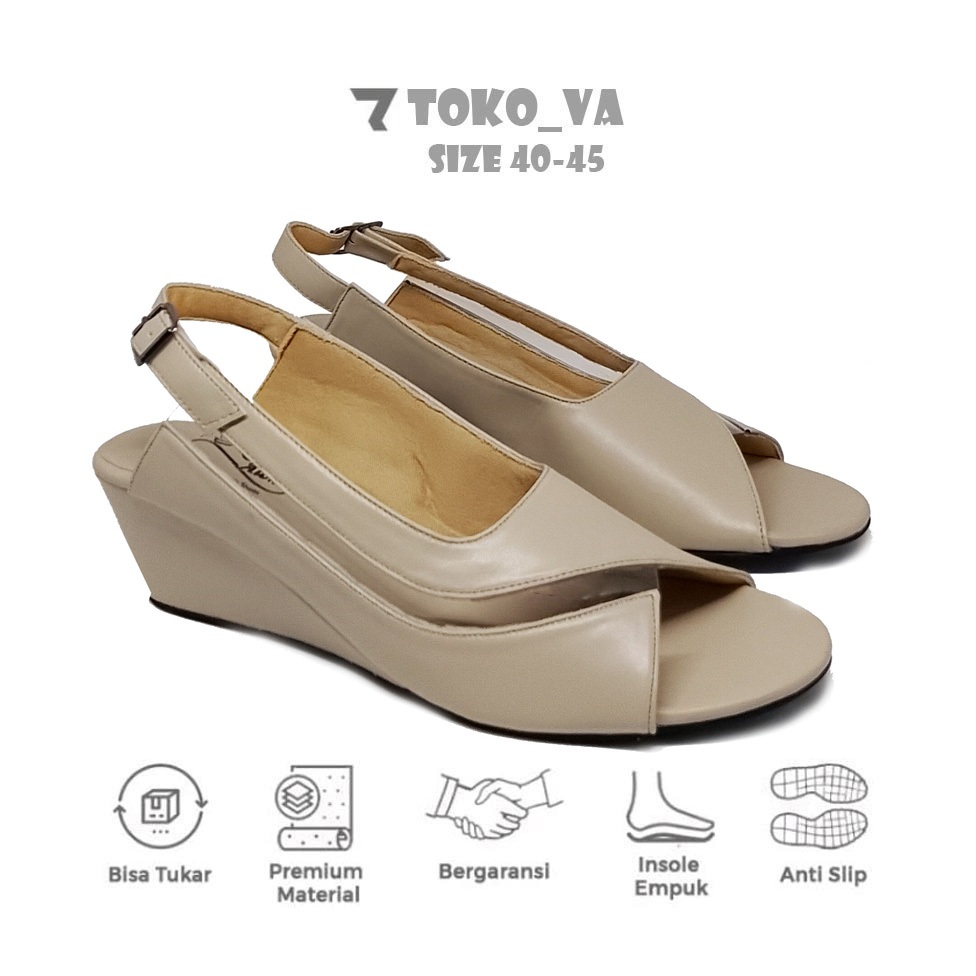 VA - Sandal Heels Formal Wanita Ukuran Super Jumbo Besar | Big Size 41 42 43 44 45 | Sepatu Casual P