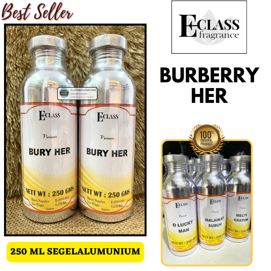Bibit Parfum BURBERRY HER ( 250 ML SEGEL Alumunium ) Murni Berkualita Produk ECLASS Fragrance – Bibi