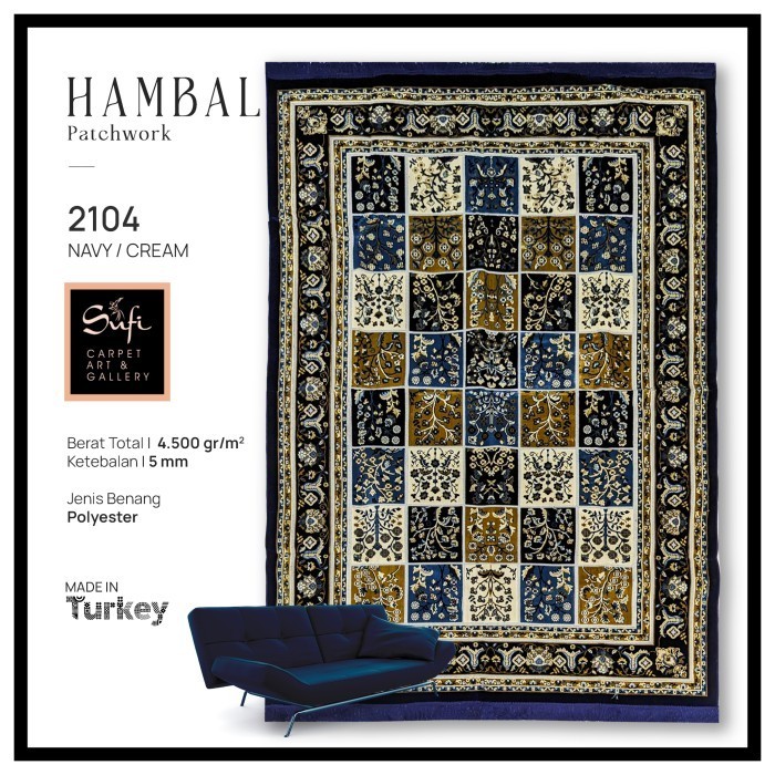 Karpet Lipat Turki 160x250 Hambal Patchwork 2104