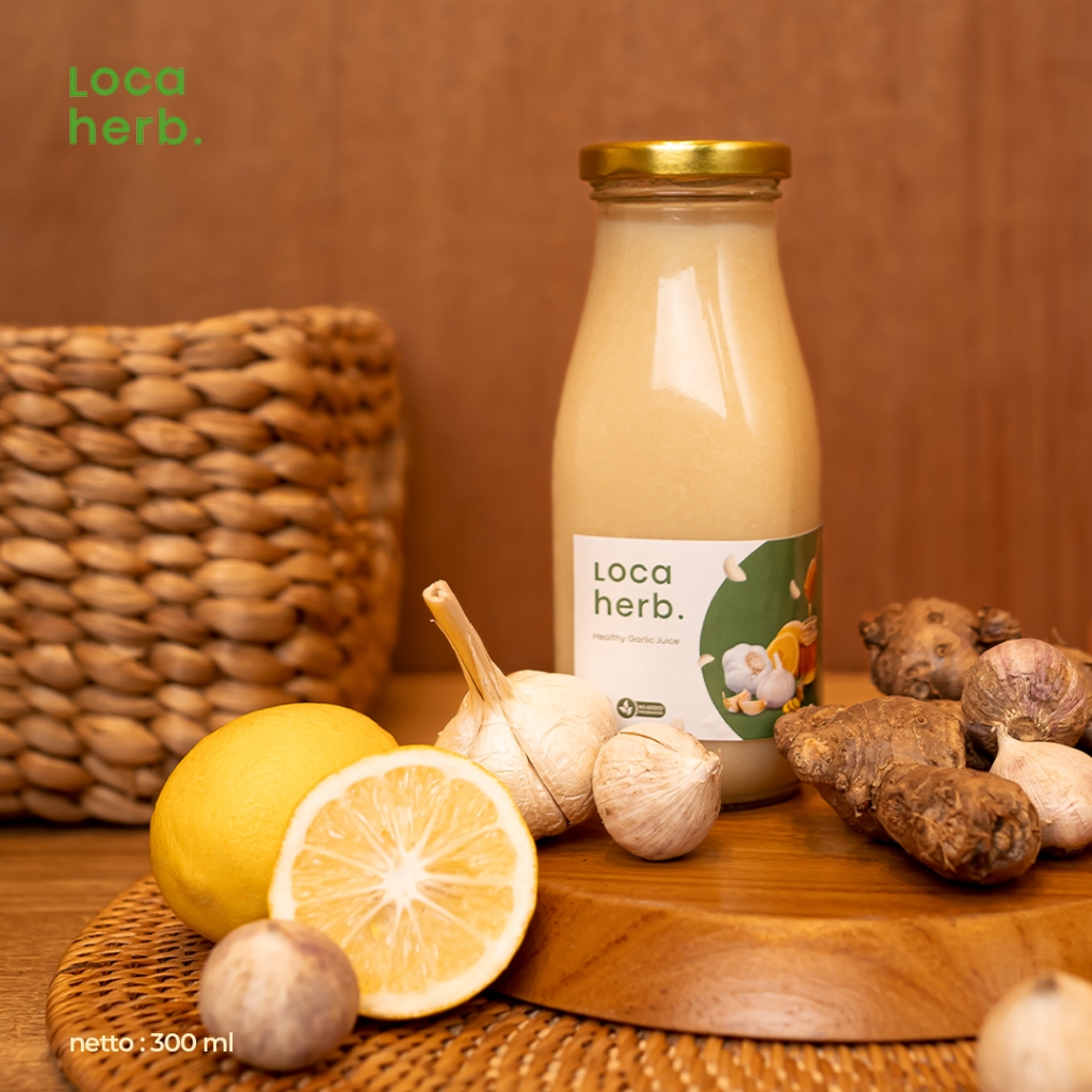 

Loca herb Jus Bawang Putih Tunggal 300ml GARANSI RESMI - Jahe Merah - Lemon Import - Madu Hutan - Cuka Apel - HIGIENIS