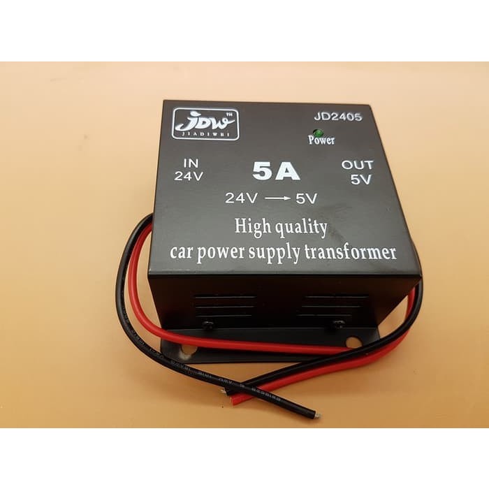 Car Power Supply Transformer Stepdown 24v To 5v 5a Converter jdw