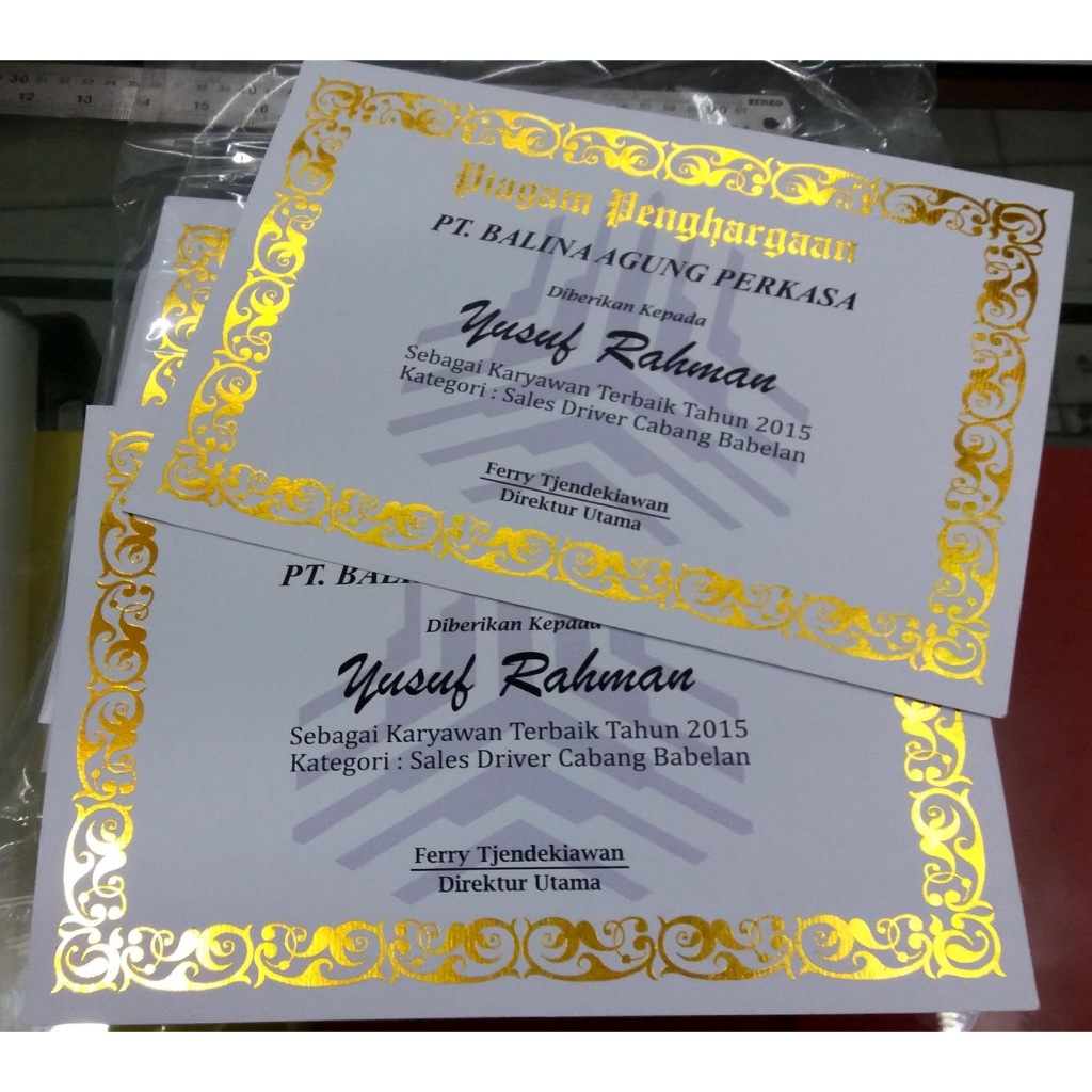 

jasa embos sertifikat, kartu nama dll