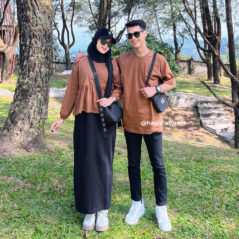IZORA COUPLE BY HAGIA | SUDAH COUPLE BLOUSE DAN KAOS OBLONG