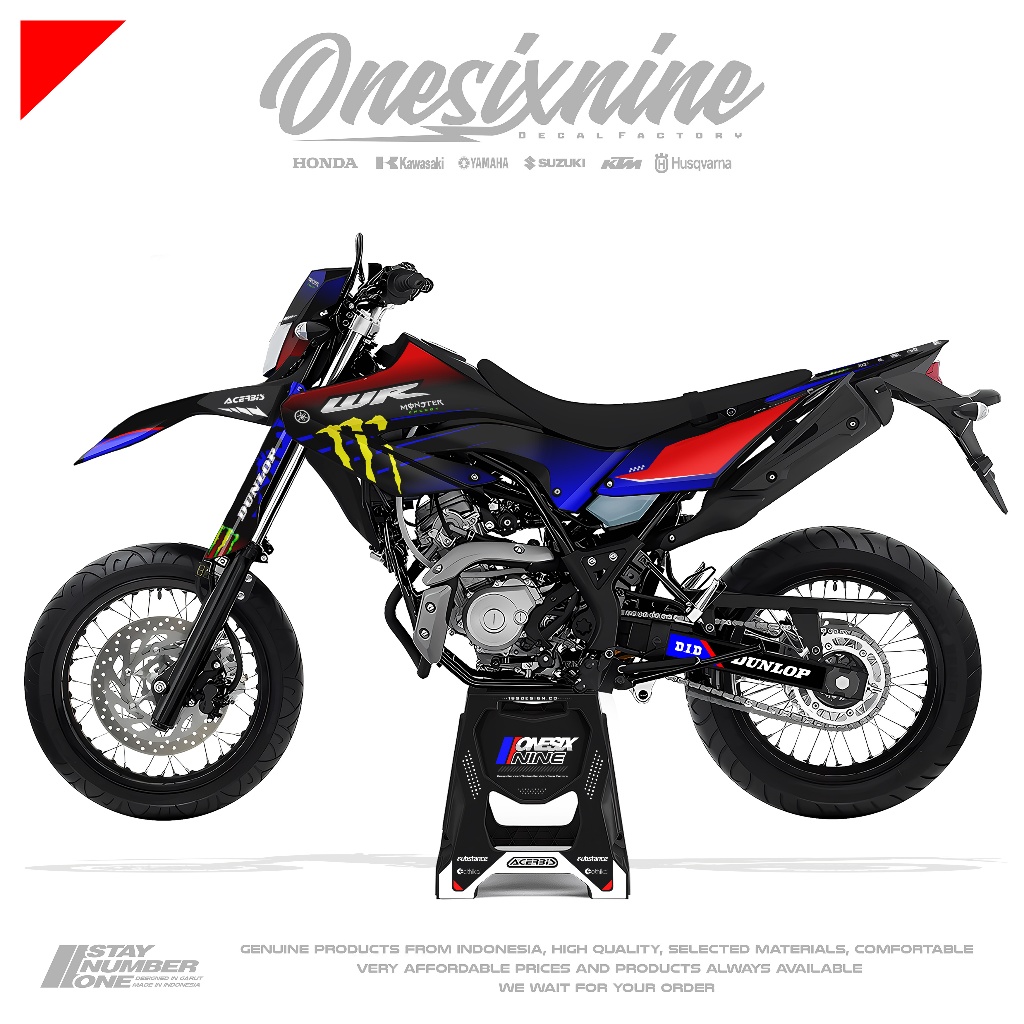 Decal Yamaha Wr 155 Monster Drink - Decal Wr 155 Bisa Diaplikasikan Ke Semua Motor