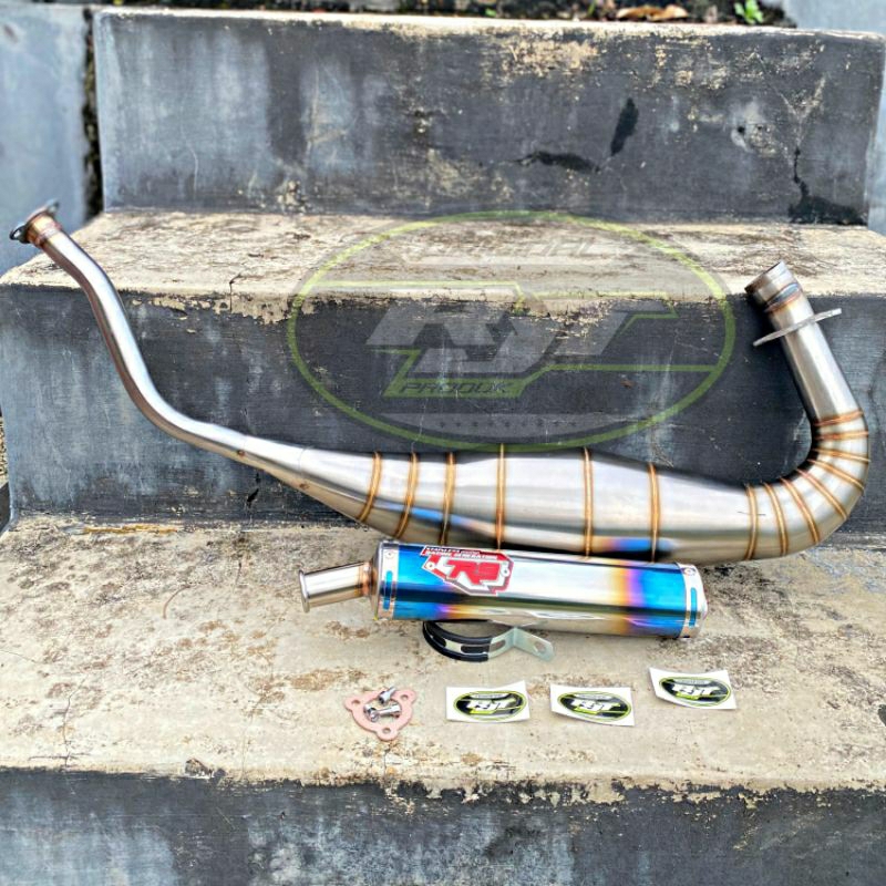 Knalpot Ninja R RR SS R9 Generation Titanium Blue Fullstainless PNP