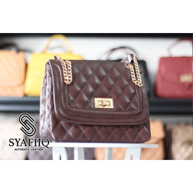 Tas Kulit Wanita Tas Selempang & Bahu Wanita Kulit Domba Asli (All Size)