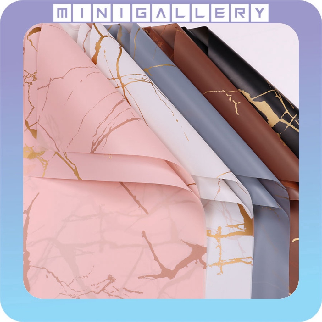 

2 LEMBAR Kes Buket Gold Male Marmer Cellophane Flower Wrapg Paper Flst KB2