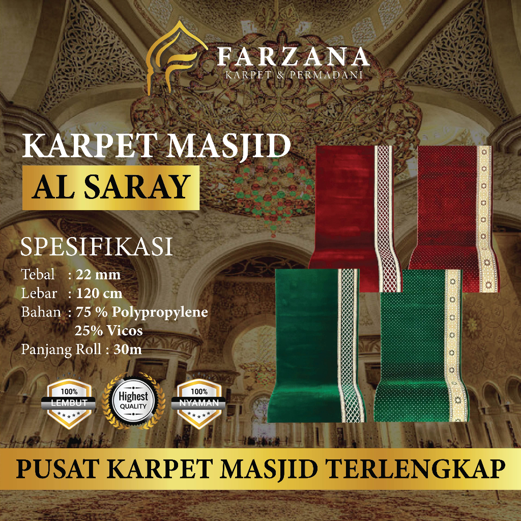Karpet Masjid Sajadah AL SARAY Import Turki