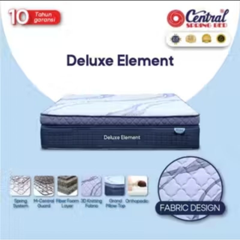 Springbed Central Deluxe Element Pillow top / Kasur Central springbed Deluxe Element pillow top / Ma