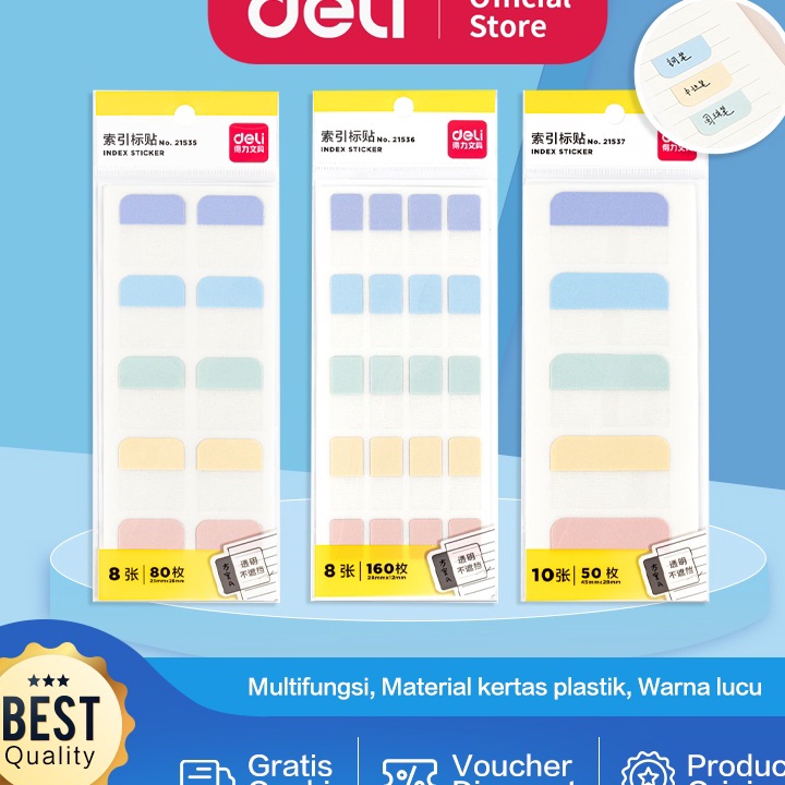 

HANYA DISINI Deli Index Tab Penanda Pembatas Halaman Kertas Plastik 2153X