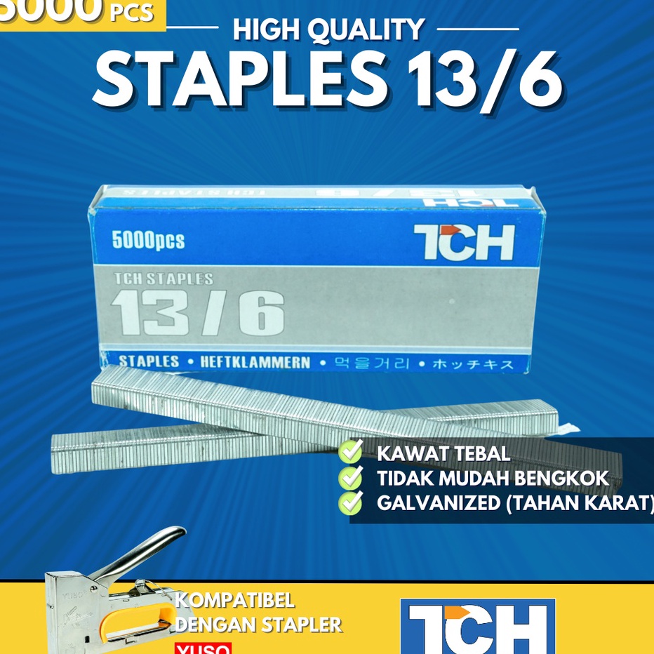 

EXCLUSIVE Isi Staples manual tembak 136 Tacker 6mm Jok stapler r23 refill