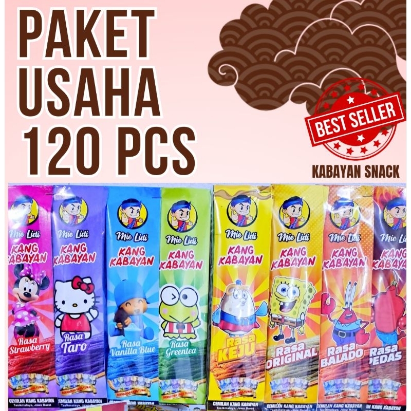 

PAKET USAHA ISI 120 PCS MURAH KANG KABAYAN VIRAL MIE LIDI BASRENG MAKARONI