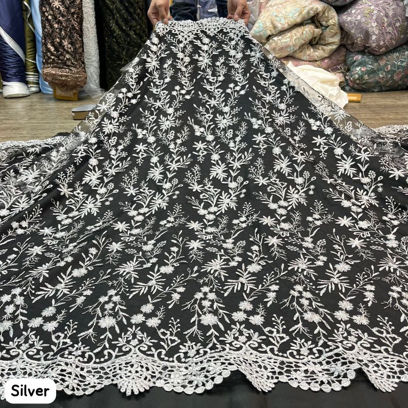 PROMO MURAH | Kain Tulle Bordir Pinggir | Kebaya Dasar Hitam | Model Terbaru | Kain Kebaya