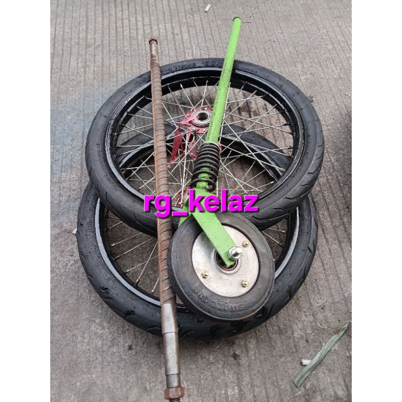 RODA GEROBAK RING 17 velg hitam full 1SET RODA BELAKANG