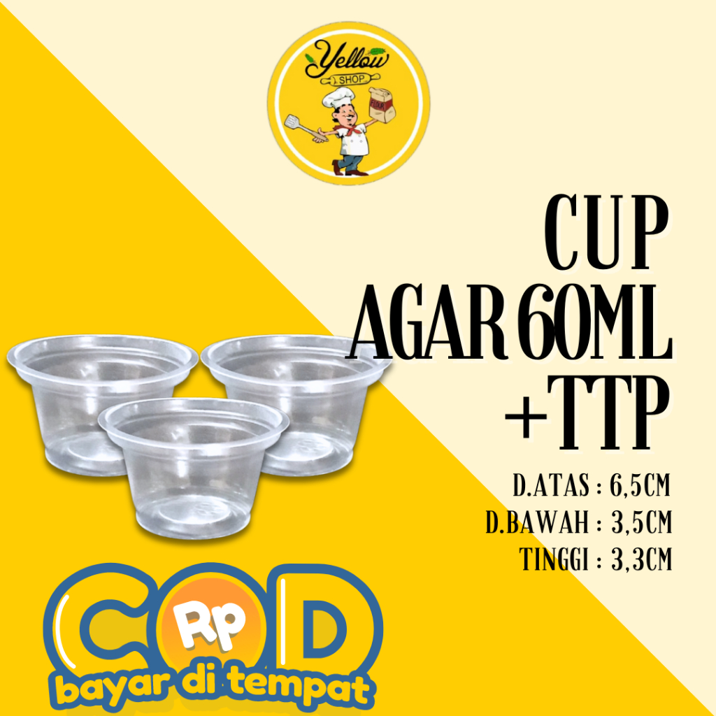 CUP AGAR PLASTIK 60ML ISI 50PCS /CUP PUDDING MINI PLASTIK