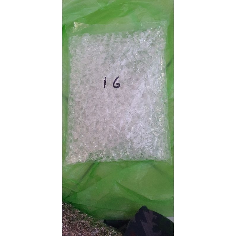 manik manik mute kristal aktrilik bening / 1pak isi 1000pcs./ ukuran 16