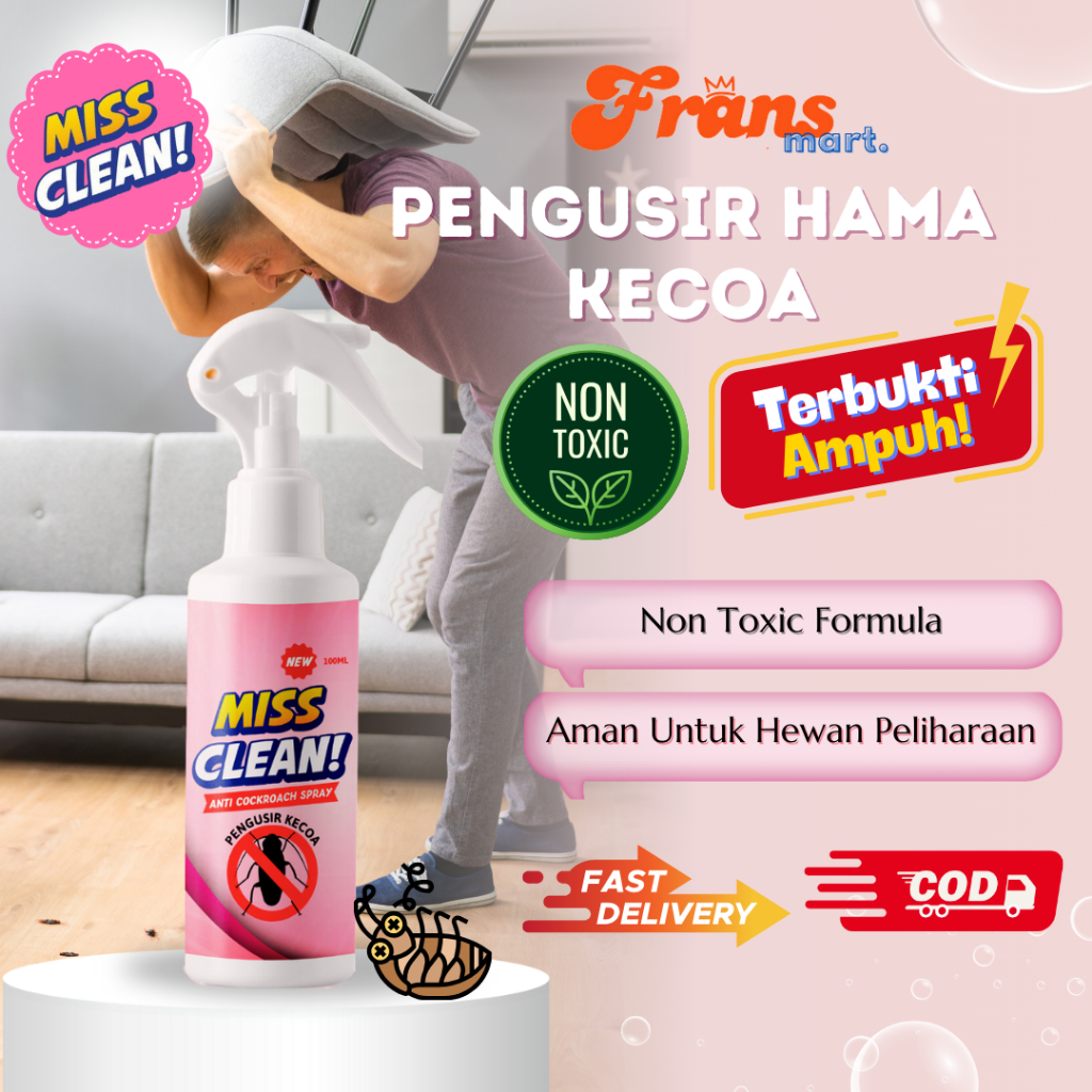 ORIGINAL MISS CLEAN Anti Kecoa Spray Obat Pengusir Kecoa Non Toxic Ramah Longkungan