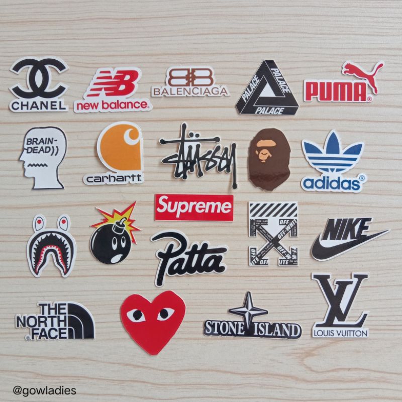 

STICKER SUPREME STUSSY BAPE LUIS VUTTON - Stiker Aesthetic Laptop Tumblr Helm Hp