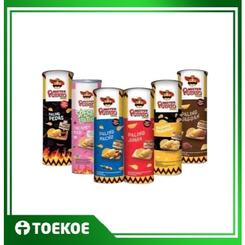 

TOEKOE Mister Potato Crisps 80 gr All Varian Keripik Kentang Original BBQ Keju Rumput Laut