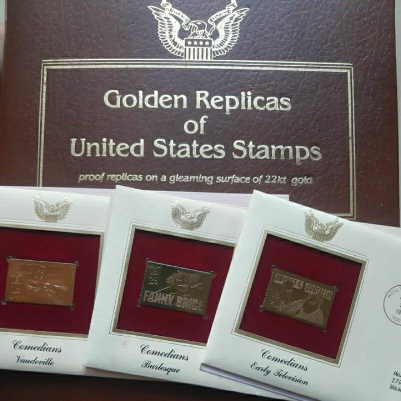 

Perangko prangko SHP FDC USA Emas Golden replicas surface of 22kt gold Comedians