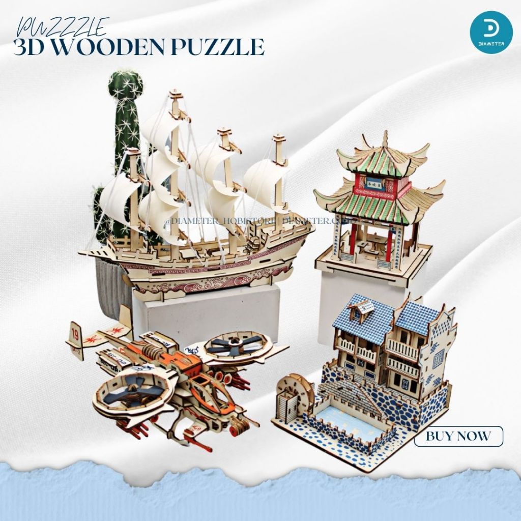 3D WOODEN PUZZLE /PUZZLE KAYU 3D/PUZZLE ANAK