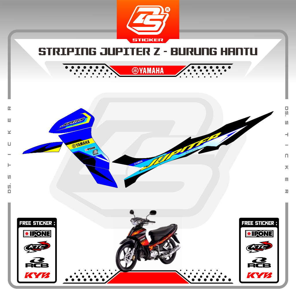 Sticker striping motor jupiter z burhan Decal Striping Jupiter Z 5tp Burhan Premium Racing DS280924